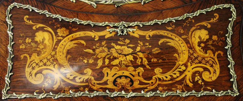 French Rosewood Marquetry Bombe Bureau  View VII