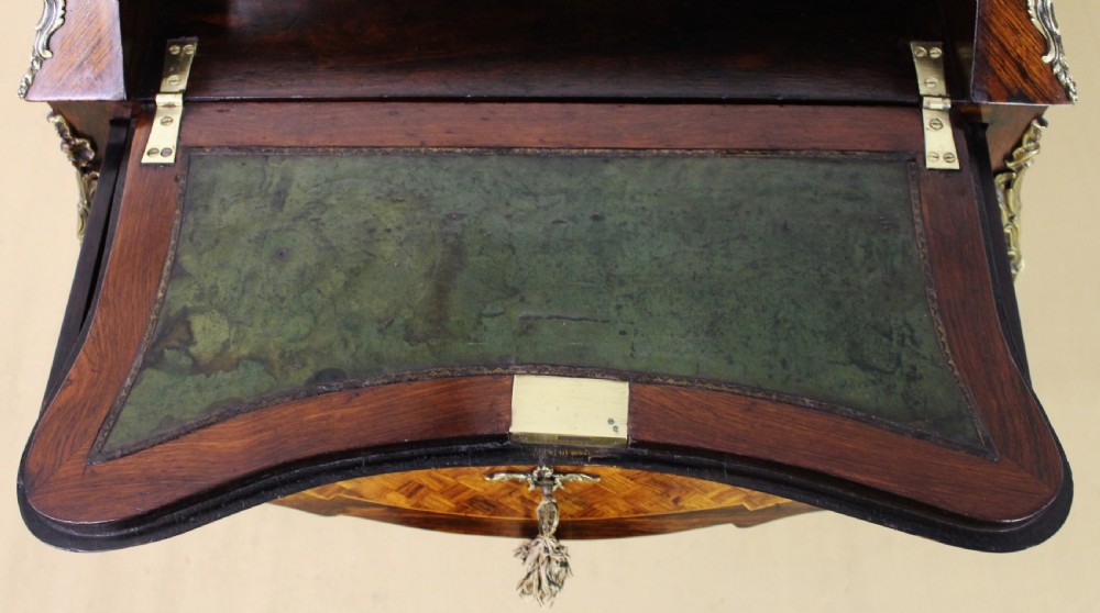 French Rosewood Marquetry Bombe Bureau  View XIII