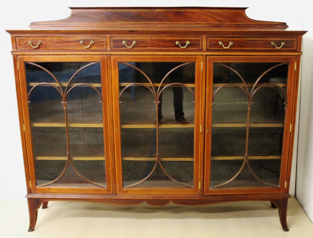 Inlaid Mahogany Bookcase by Maple and Co View V