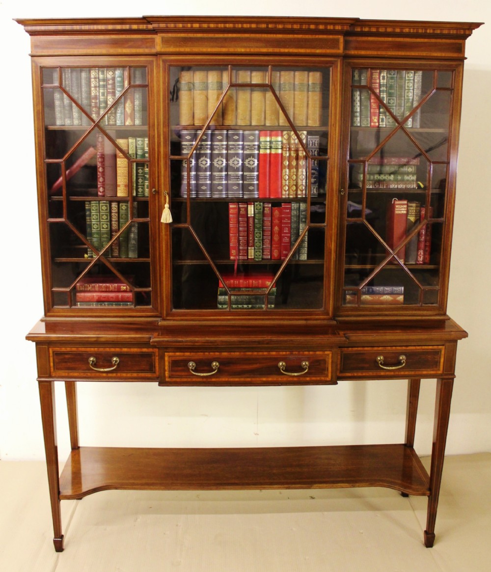 Inlaid Mahogany Bookcase by Edwards and Roberts