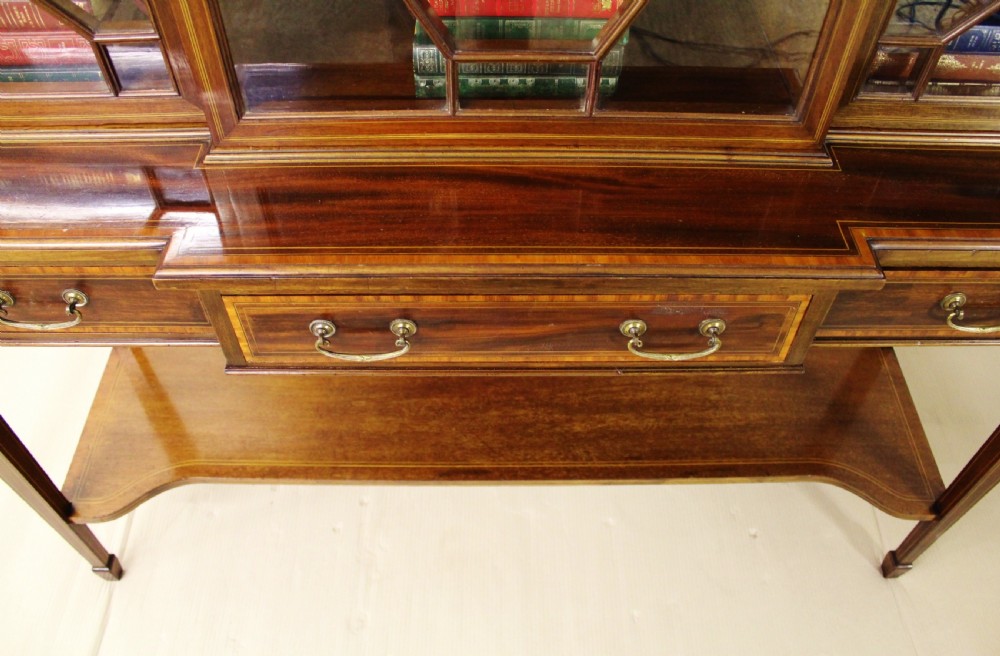 Inlaid Mahogany Bookcase by Edwards and Roberts View XI