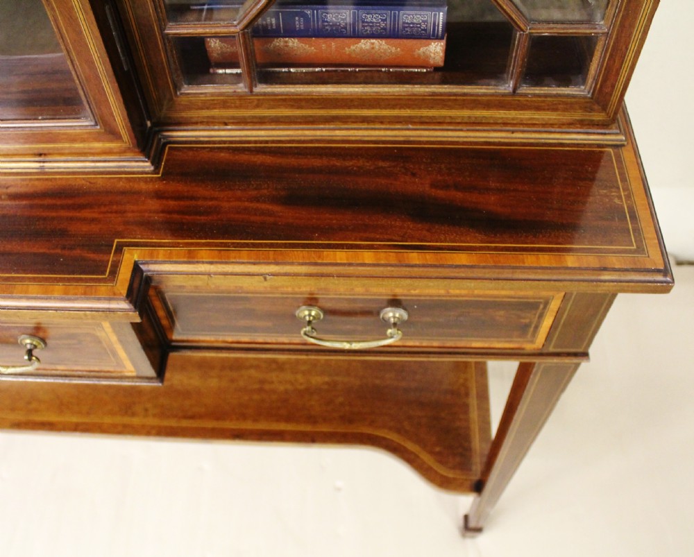 Inlaid Mahogany Bookcase by Edwards and Roberts View XVI