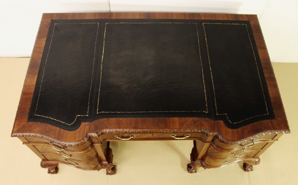Mahogany Chippendale Style Pedestal Desk View II