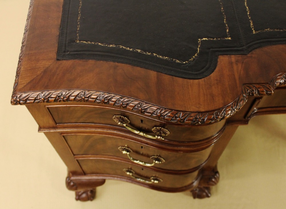 Mahogany Chippendale Style Pedestal Desk View XII