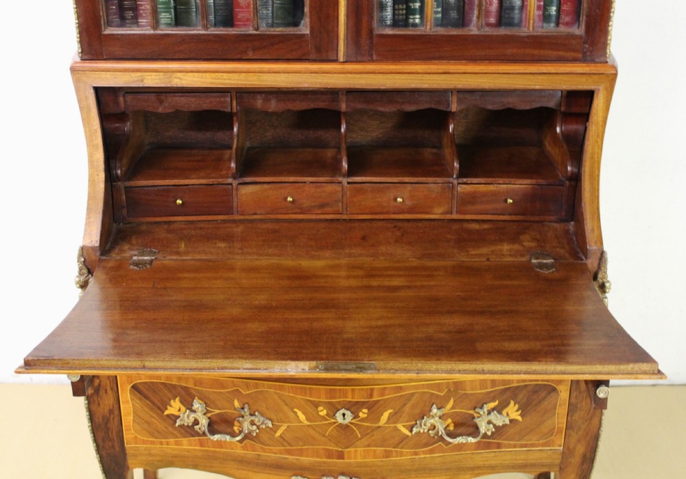 French Rosewood Marquetry Bureau Bookcase View IV