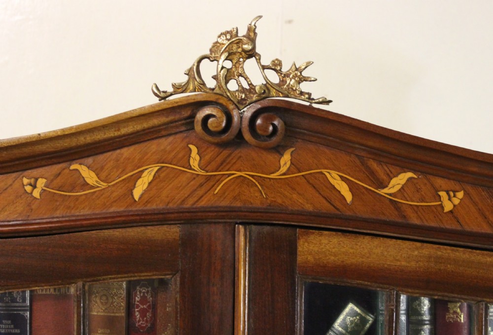 French Rosewood Marquetry Bureau Bookcase View V