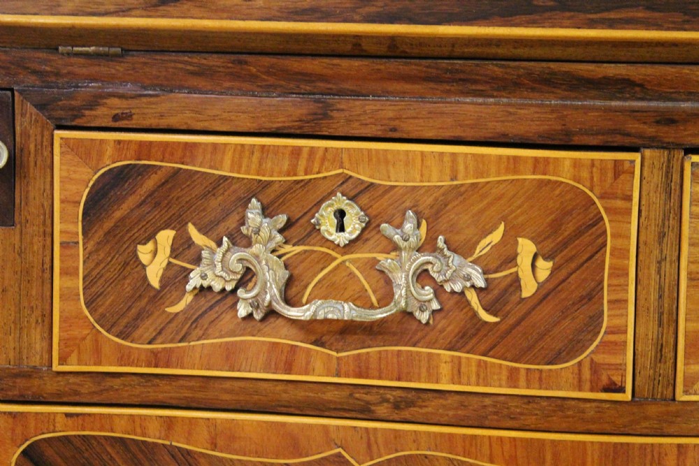 French Rosewood Marquetry Bureau Bookcase View X