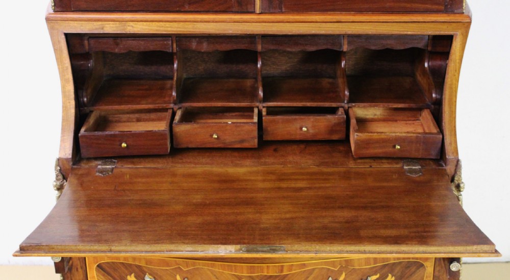French Rosewood Marquetry Bureau Bookcase View XVIII