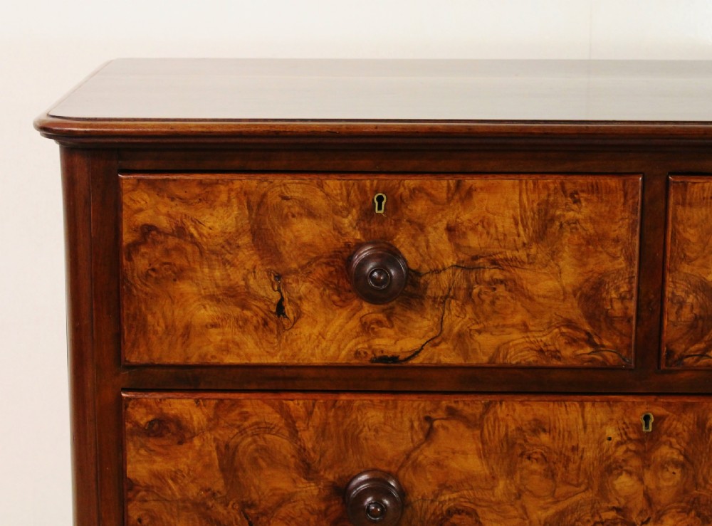 Victorian Burr Walnut Chest of Drawers View II