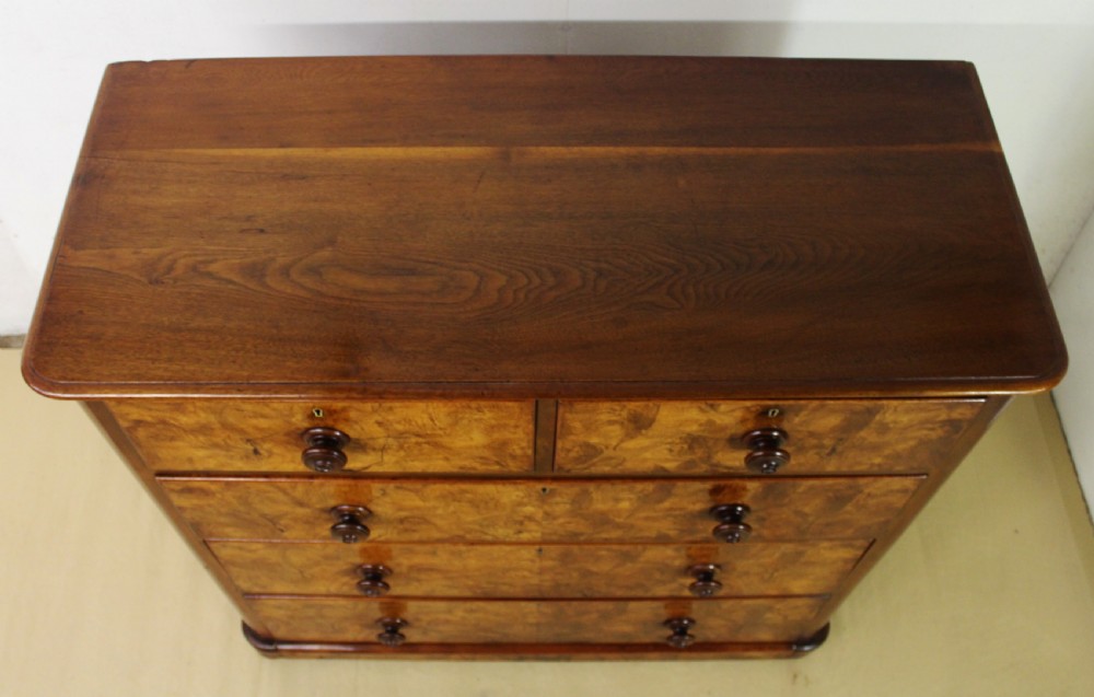 Victorian Burr Walnut Chest of Drawers View III