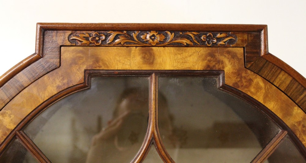 Burr Walnut Dome Topped Display Cabinet View XIII