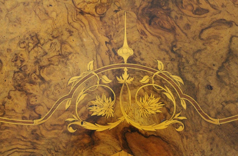 Victorian Inlaid Burr Walnut Card Table View XVIII