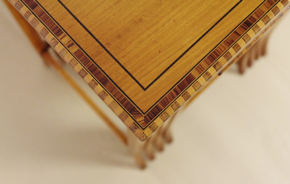 Inlaid Satinwood Nest of 4 Tables View IX