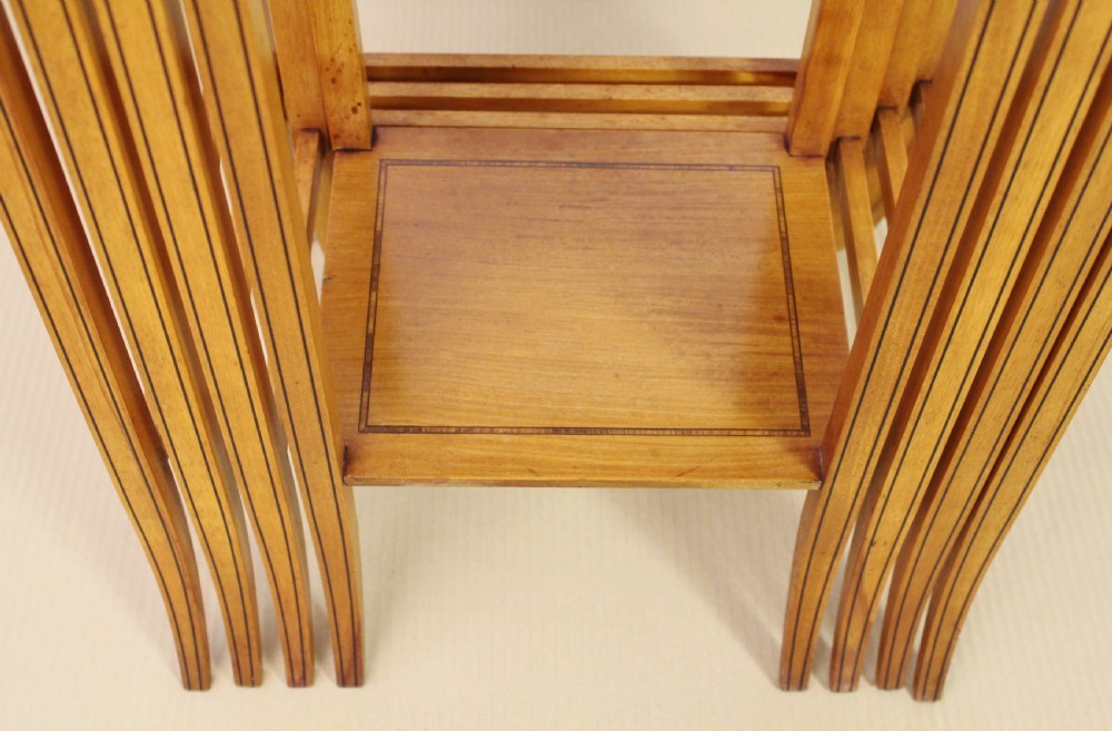 Inlaid Satinwood Nest of 4 Tables View XII
