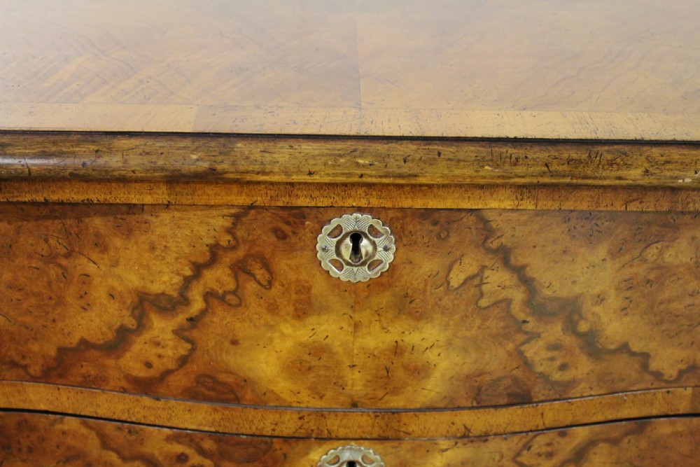 Burr Walnut Queen Anne Style Chest of Drawers View XI