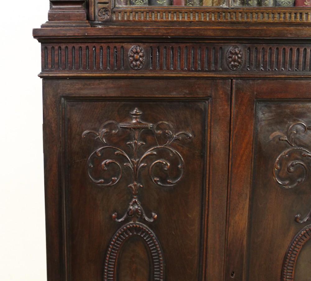 Mahogany Architectural Slender Bookcase View VIII