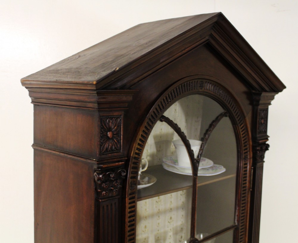 Mahogany Architectural Slender Bookcase View XVII