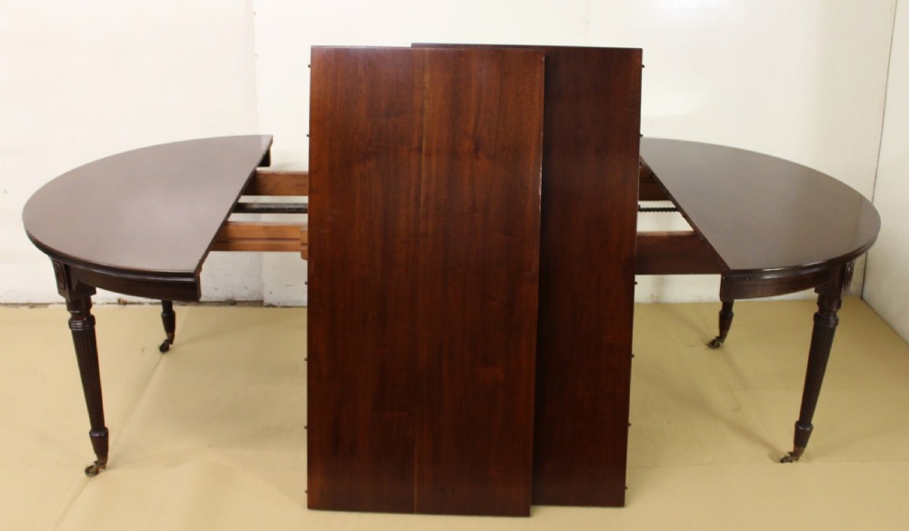Mahogany Extending Dining Table on Reeded Legs View II