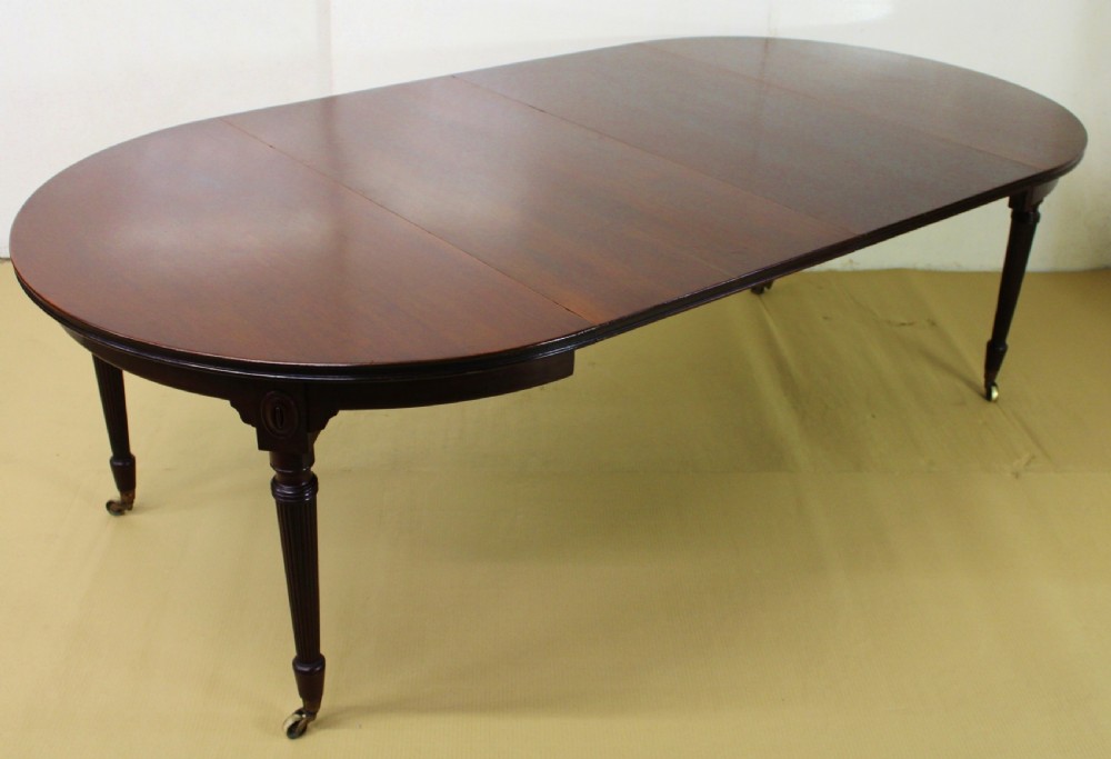 Mahogany Extending Dining Table on Reeded Legs View V