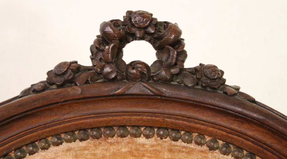 Pair of French Mahogany Upholstered Armchairs View IV