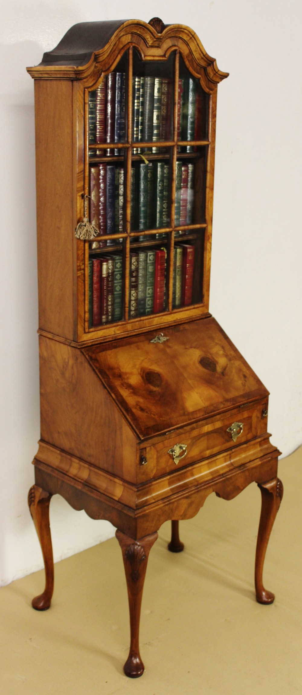 Burr Walnut Bureau Bookcase