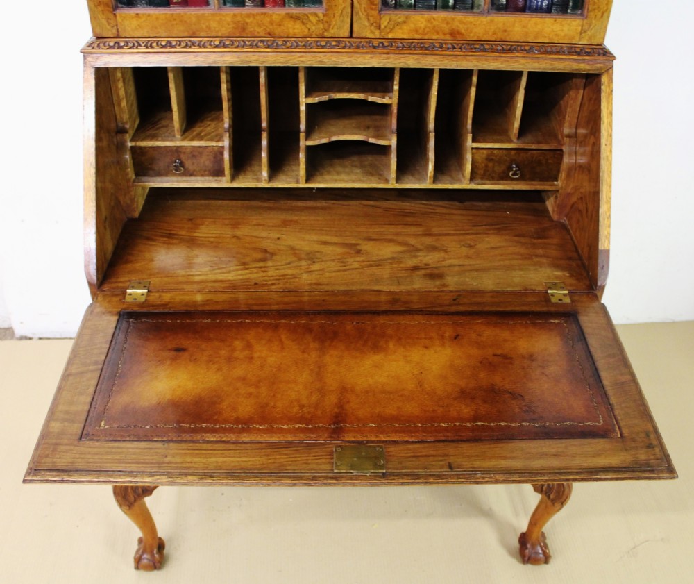 Burr Walnut Bureau Bookcase View IV