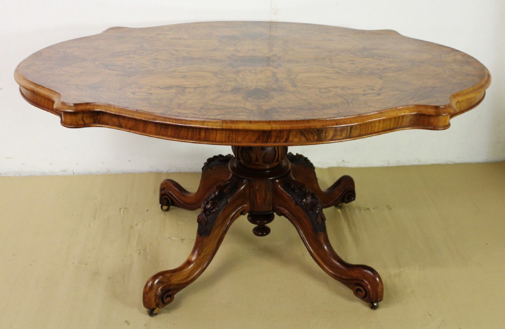 Victorian Burr Walnut Loo Table View II