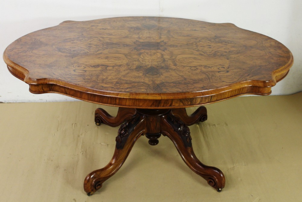 Victorian Burr Walnut Loo Table View VI