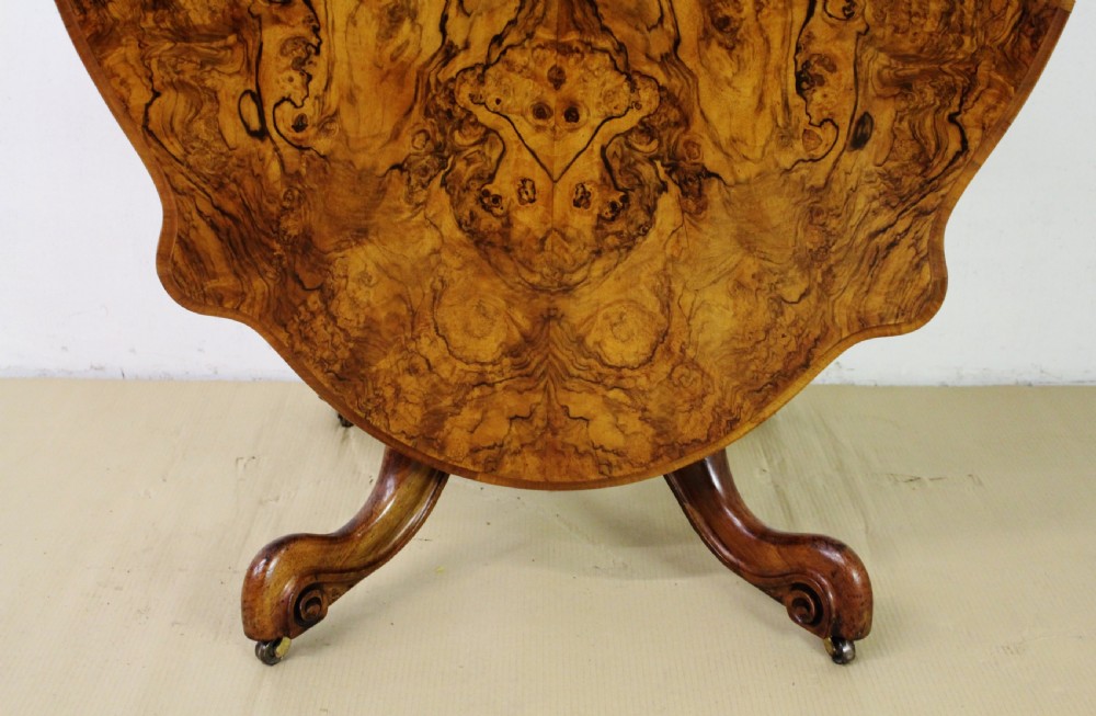 Victorian Burr Walnut Loo Table View XII
