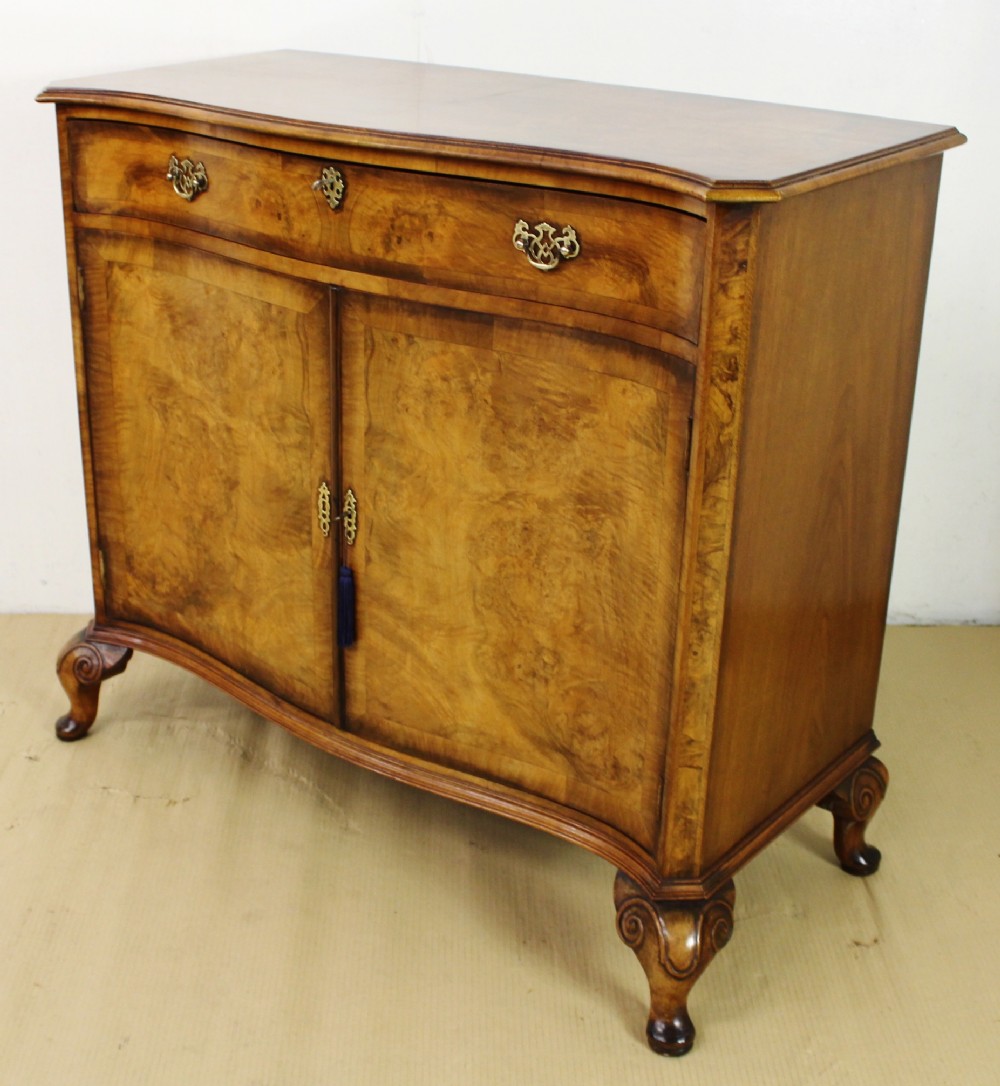 Burr Walnut Serpentine Fronted Cupboard