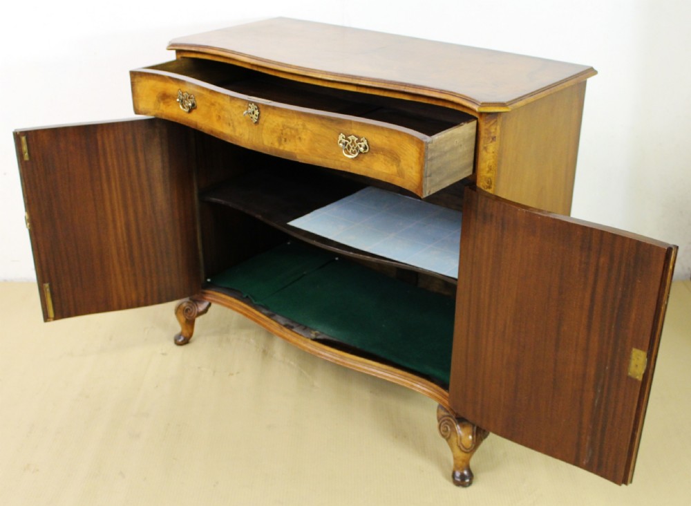Burr Walnut Serpentine Fronted Cupboard View IV