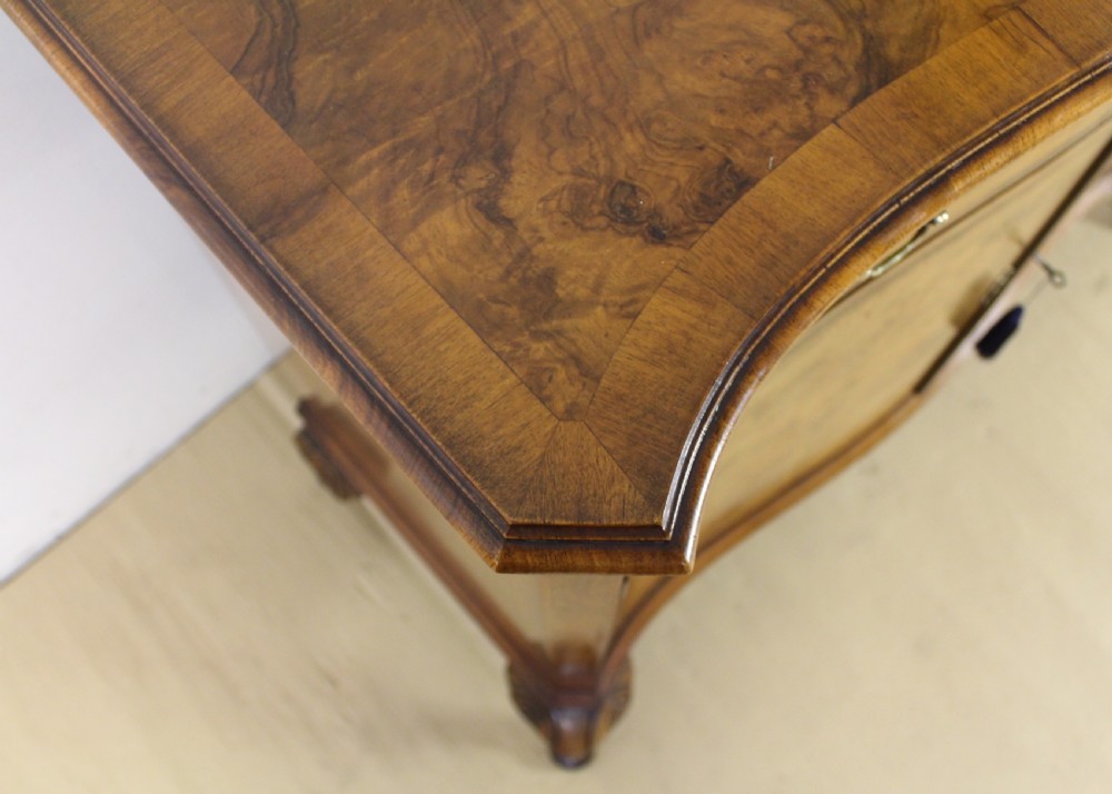 Burr Walnut Serpentine Fronted Cupboard View IX