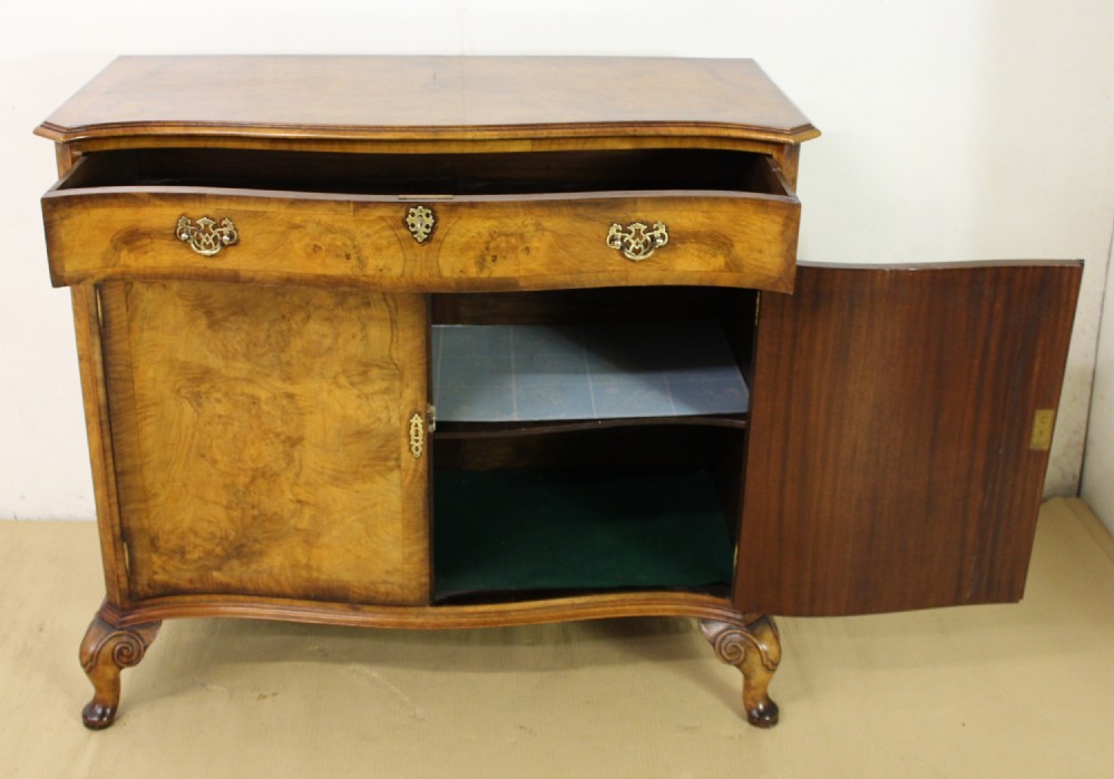Burr Walnut Serpentine Fronted Cupboard View XI