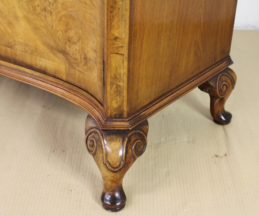 Burr Walnut Serpentine Fronted Cupboard View XIV