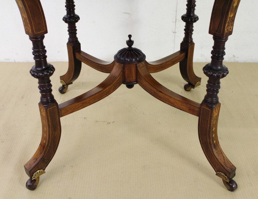 Victorian Inlaid Rosewood Centre Table View XI