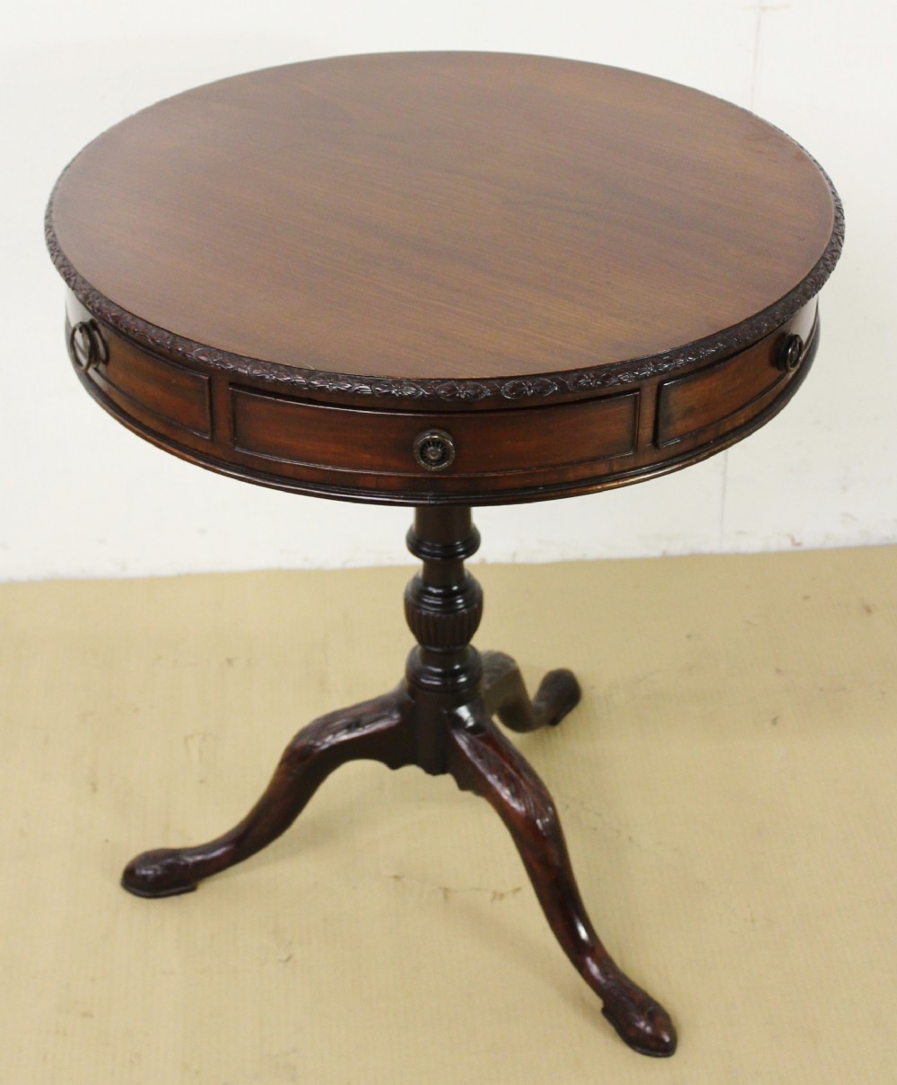 Small Sized Mahogany Drum Table