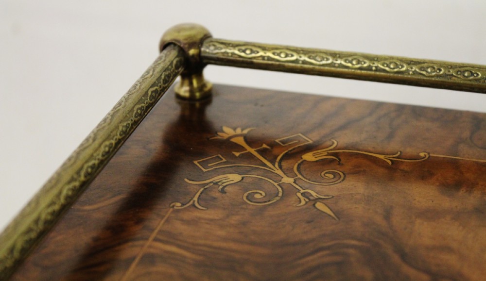 Victorian Inlaid Burr Walnut Canterbury Whatnot View V