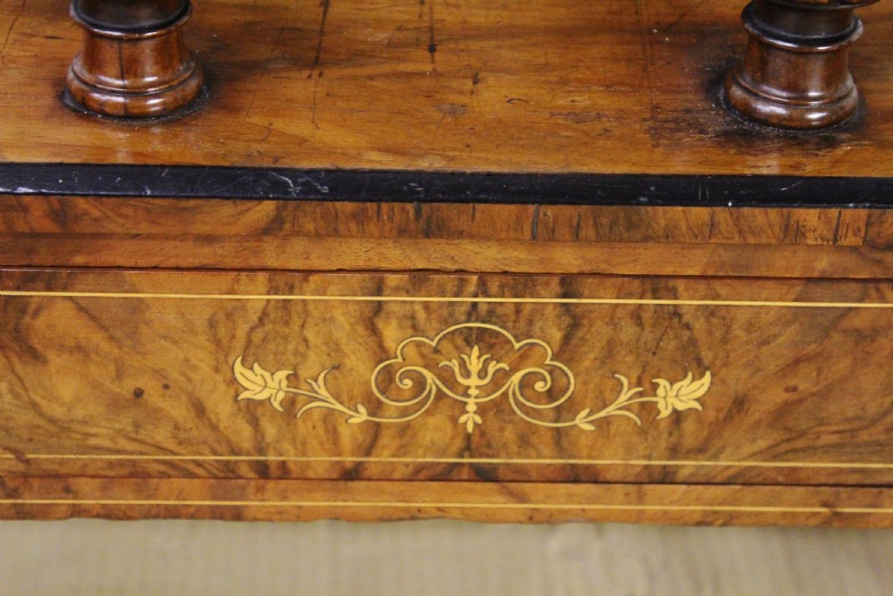 Victorian Inlaid Burr Walnut Canterbury Whatnot View IX