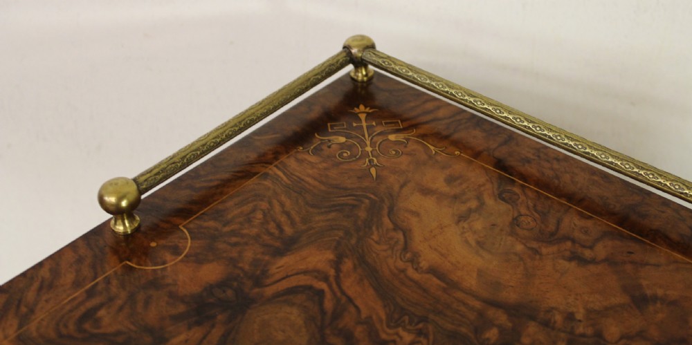 Victorian Inlaid Burr Walnut Canterbury Whatnot View XV