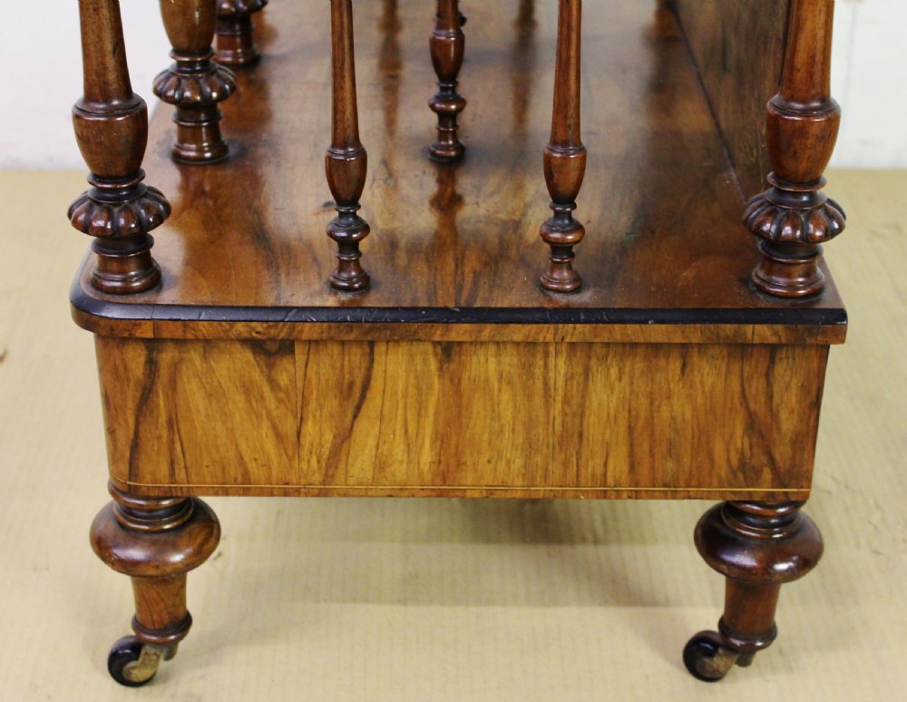 Victorian Inlaid Burr Walnut Canterbury Whatnot View XVII