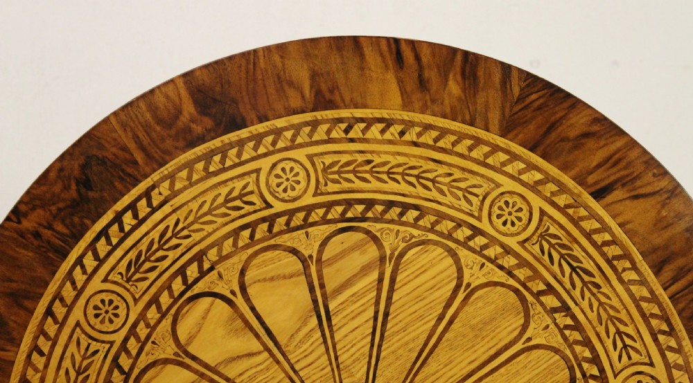 Inlaid Walnut Tripod Occasional Table View VIII