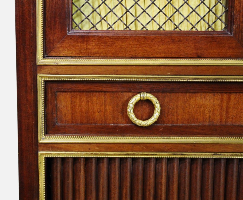 Slender Marble Topped French Mahogany Cabinet View VIII