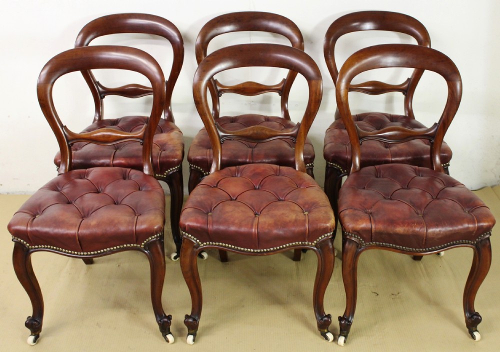London Quality Set of 6 Victorian Mahogany Dining Chairs View VII