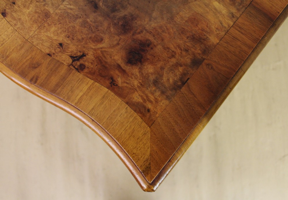 Burr Walnut Serpentine Bachelors Chest of Drawers View X