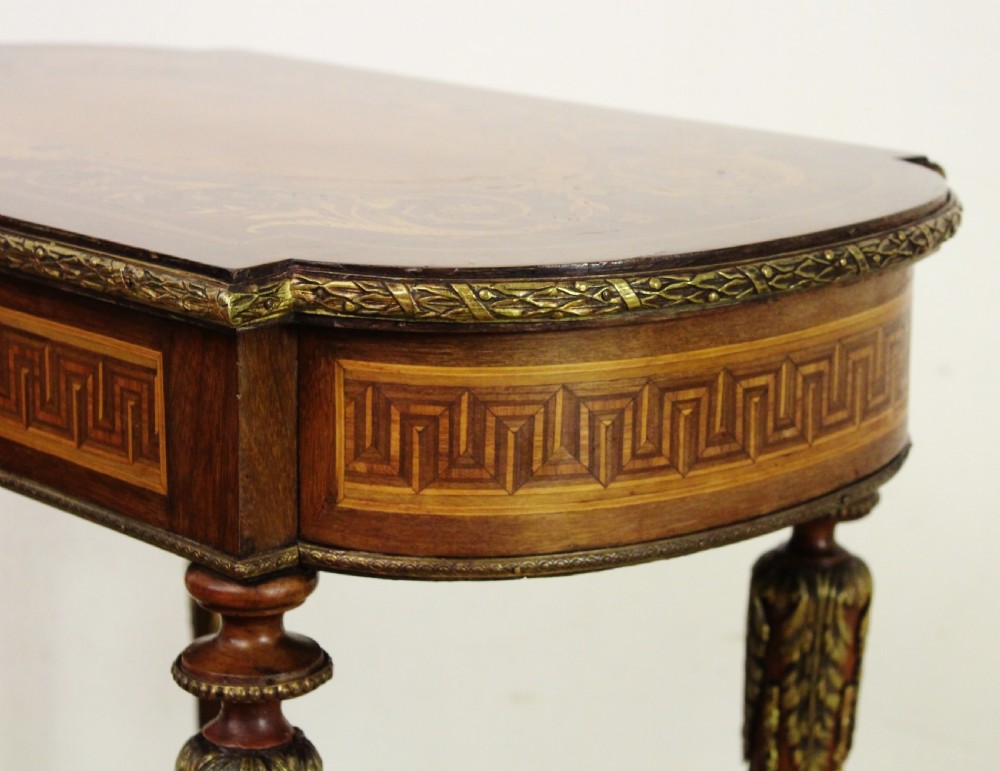 French Marquetry Inlaid Work Table View XI