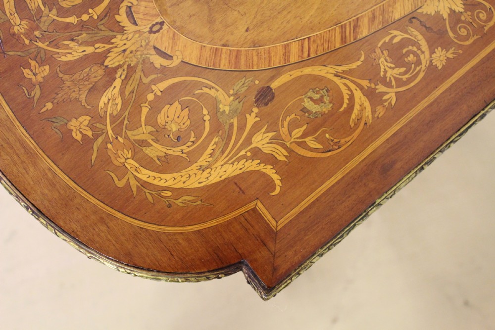 French Marquetry Inlaid Work Table View XVI