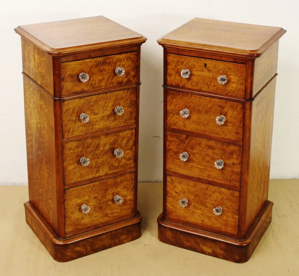 Pair of Victorian Satinwood Bedside Chests