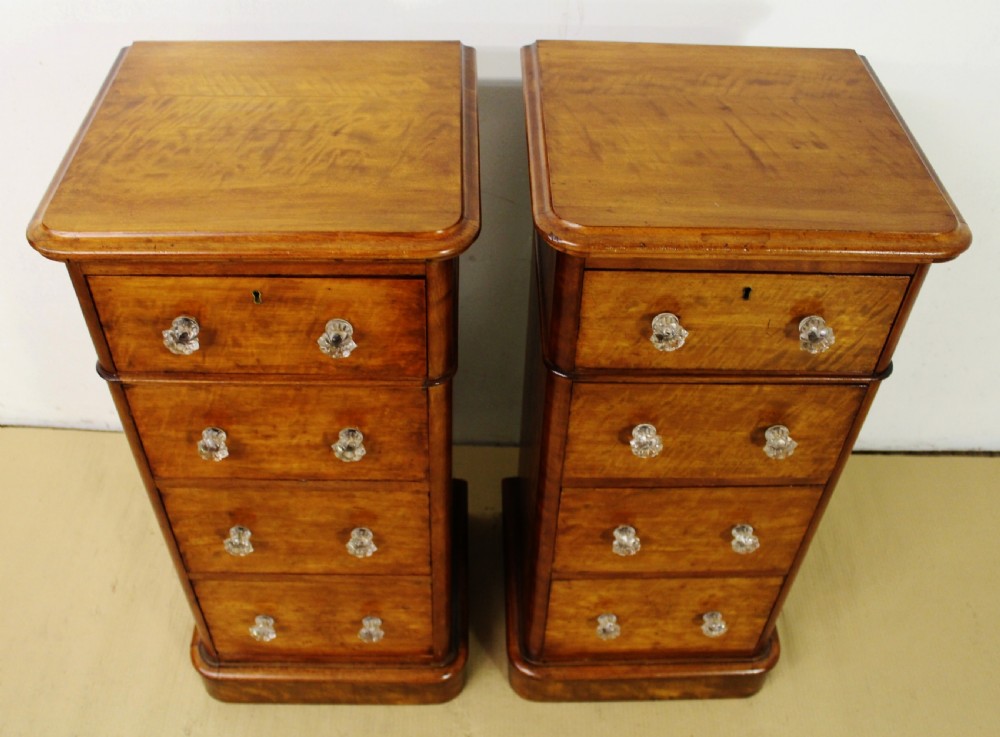 Pair of Victorian Satinwood Bedside Chests View II
