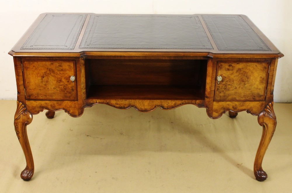Burr Walnut Partners Writing Desk by Maple and Co. View V