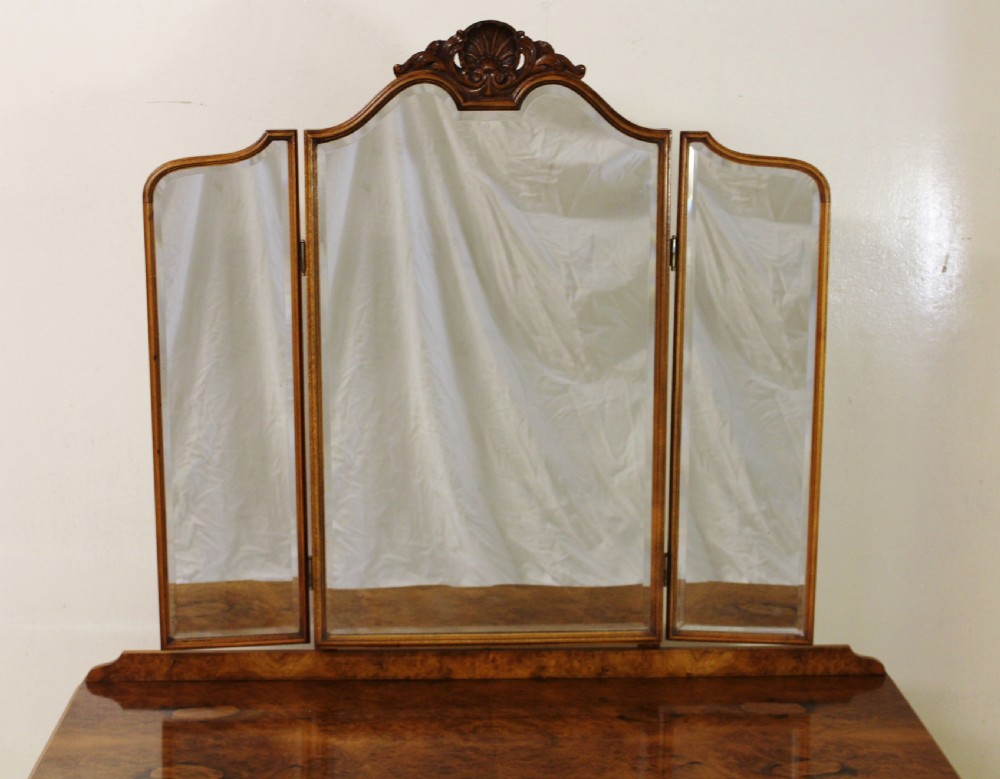 Burr Walnut Dressing Table and Stool View X